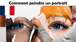 Tutoriel pour la peinture de portrait  peinture à lhuile et acrylique [upl. by Yardna]