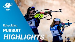 World Cup 2324 Ruhpolding Women Pursuit Highlights [upl. by Sualokcin265]