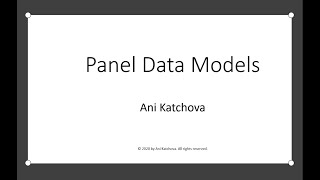 Panel Data Models [upl. by Yalcrab]