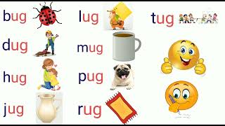 Letter u blending ug  CVC Words  Word Family ug  Phonics for kidsReading Three Letter Words [upl. by Hameerak480]