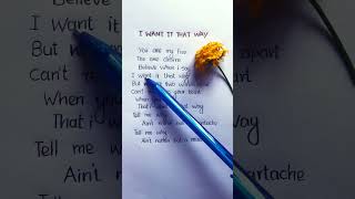 I want it that way ❤️lyricsbackstreetboys songlyrics youtubeshorts handwriting lyrics music [upl. by Sikko]