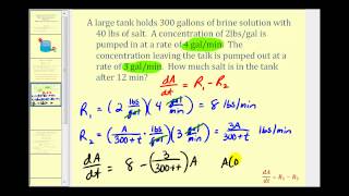 Applications of First Order Differential Equations  Mixing Concentrations 2 [upl. by Lauter]