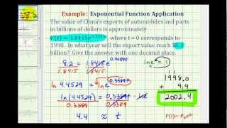 Ex Exponential Function Application Using Logs  Export Values [upl. by Anaeirb375]