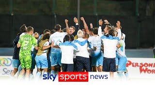 San Marino supporter reacts after first victory in 20 years and first competitive win in history [upl. by Nagaet]