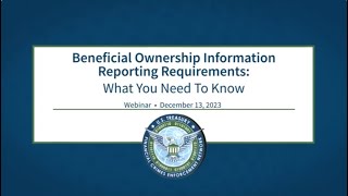 Beneficial Ownership Information Reporting Requirements What You Need to Know [upl. by Elam]