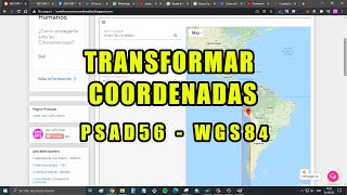 Transformar Coordenadas PSAD56 a WGS84 [upl. by Yrelle]