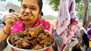 காரசாரமான மட்டன் வறுவல் சும்மா கிழி  SPICY MUTTON DRY FRY  Traditional Way of Cooking in Village [upl. by Gilchrist]