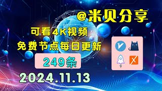 20241113科学上网免费节点分享，249条，小火箭v2rayclash圈X免费上网ssvmess节点分享，快速上网梯子，支持Windows电脑安卓iPhone小火箭MacOS [upl. by Oirifrop131]