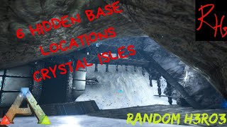 6 HIDDEN BASE LOCATIONS  CRYSTAL ISLES  ARK SURVIVAL EVOLVED [upl. by Eeryk]