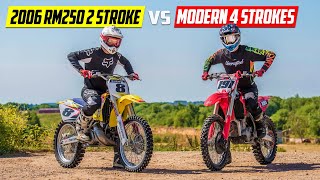 16YearOld 250 Two Stroke vs Modern 4 Strokes [upl. by Einohtna406]