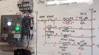 Start stop motor control circuit diagram and wiring installationpart two [upl. by Aleahcim]