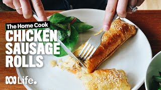 Easy chicken and vegetable sausage rolls  The Home Cook  ABC Australia [upl. by Hoisch]