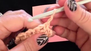 Verlengde vaste  vv  samen  haken extended single crochet  ESC [upl. by Ahsyekat]