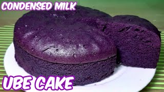 NO BAKE UBE CONDENSED MILK CAKE  How To Make Steamed Ube Condensed Milk Cake [upl. by Nner]