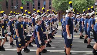 2021 University of Michigan Marching Band Revelli Exit Rehearsal amp March to Michigan Stadium [upl. by Ahsuat]