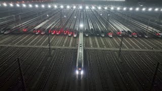 See how Chinas bullet trains undergo shower ultrasonic maintenance ahead of holiday season [upl. by Eldora]