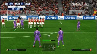 PES 2017  Arsenal vs Real Madrid  2 Free Kick Goal Ronaldo Bale  UEFA Champions League [upl. by Tips]