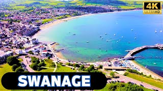 Swanage Dorset 4K Drone Footage [upl. by Ynehpets705]