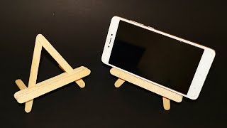 DIY  How to Make Mobile HolderStand with Icecream Sticks [upl. by Adnileb285]