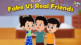 Fake VS Real Friends  Friendship Day Special  Animated Stories  English Cartoon  Moral Stories [upl. by Ellimak]