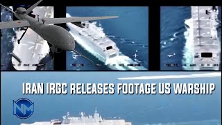 IRAN IRGC releases footage of surveilling US warships at Strait of Hormuz [upl. by Pavier997]