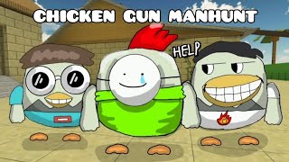 CHICKEN GUN MANHUNT  Chicken gunminecraft Animation [upl. by Mossman]