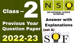 NSO Class 2 Previous Year Question Paper 202223  Class 2 NSO Olympiad solved paper  NSO Grade 2 [upl. by Lainad295]