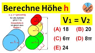 Berechne Höhe h  Zwei Strohmänner mit gleichem Volumen  Radius r  Körperhöhe h [upl. by Baiel]