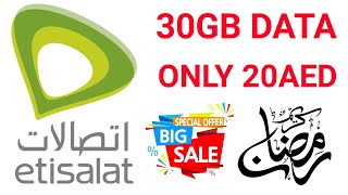 Etisalat big deal 30GB DATA ONLY 20AED How to activate etisalat 30GB data only 20aed [upl. by Divine]