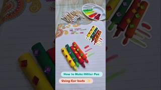 How To Make Hiliter pen Using Earbuds  Easiest kids Craft idea viralshort youtubeshorts shorts [upl. by Maloy]