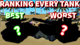 RANKING EVERY TANK IN WAR TYCOON [upl. by Yelwar]