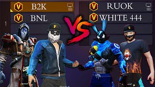 WHITE 444 RUOK FF VS B2K BNL  ONE TAP KINGS VS AWM LEGENDS [upl. by Ajay]