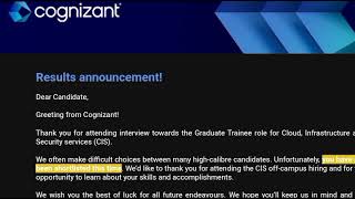 Cognizant CIS offcampus hiring 2023  Result announcement [upl. by Zipporah735]