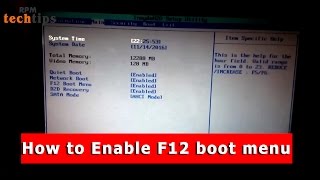 How to Enable F12 Boot Menu [upl. by Ecyar]