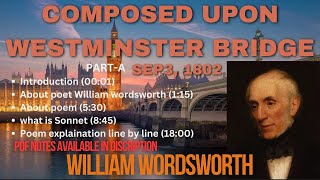 Composed upon Westminster Bridge Sep 3 1802  William Wordsworth [upl. by Kinnard509]