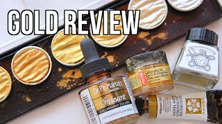 Gold InkWatercolor Review amp Comparison [upl. by Htaek]