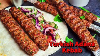 Homemade Turkish Adana Kebab Recipe  Adana Kebab With Homemade BBQ Skewers  Turkish Kebab [upl. by Enneirb]