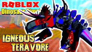 Roblox Dinosaur Simulator  IGNEOUS TERAVORE Showcase New Devsaur [upl. by Maggee]