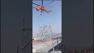 Crane helicopter hoisting tower process [upl. by Llehcim]