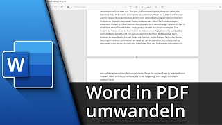 Word in PDF umwandeln  Word in PDF konvertieren ✅ Tutorial [upl. by Acirahs]