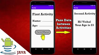 Pass data from one activity to another activity using Intent in android studio [upl. by Etterual583]