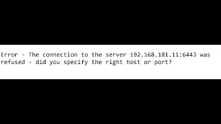 The connection to the server 192168181116443 was refused did you specify the right host or port [upl. by Ynotna]