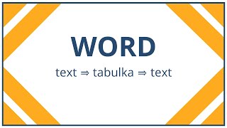 Word  převod textu na tabulku [upl. by Secnarfyram]