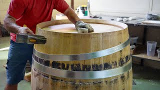 Incredible Process of Building Giant Wine Barrel by Hands [upl. by Saidnac]