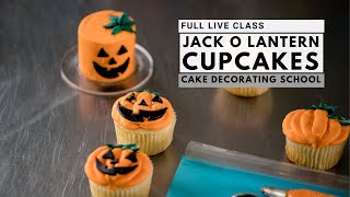 Halloween Jack O Lantern Cupcakes  Cake Decorating For Beginners [upl. by Nylave]