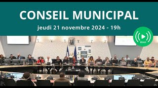 Conseil Municipal  jeudi 21 novembre 2024  Ville de VaulxenVelin [upl. by Florrie984]