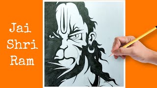 Hanuman ji Drawing Easy  Lord Hanuman Drawing  Pencil Sketch Easy  God Drawing [upl. by Yecies]