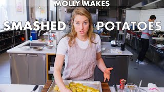 Molly Makes Crispy Smashed Potatoes  From the Test Kitchen  Bon Appétit [upl. by Donielle]