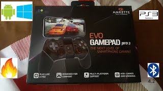 Amkette Evo Gamepad Pro 3 Review amp How to Use On Android amp PC via bluetooth  Best Gamepad [upl. by Tzong]