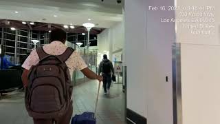 Terminal 1 Los Angeles Airport LAX Airplane to Rental Shuttle Feb 16 2021 [upl. by Clovis519]